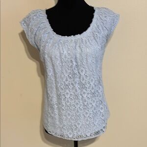 Lauren Conrad Blue Lace Blouse